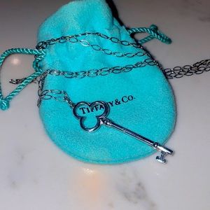 TIFFANY & CO Key pendant necklace in sterling silver